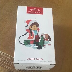 Hallmark Keepsake Young Santa Ornament - Red and Green